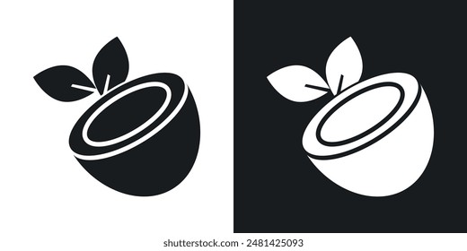 Coconut vector icon set in black color.