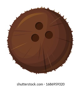 Icono vectorial de coco.Icono vectorial de caricatura aislado en coco de fondo blanco.