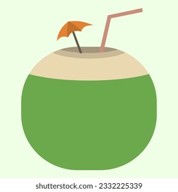 Coconut vector illustration. Design element with summer theme.