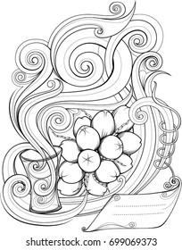  Coconut vector illustration design for wall decoration, bag, pillow cover, t-shirt, book and poster.