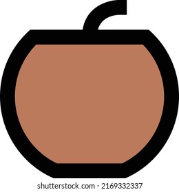 Kokosnuss-Vektorgrafik auf transparentem Hintergrund.Premium-Qualitätssymbole.Stroke-Vektorsymbole für Konzept- und Grafikdesign.