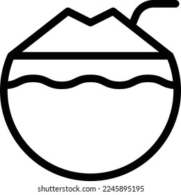 ilustración de coconut Vector en un fondo transparente. Símbolos de calidad superior. Iconos vectoriales de línea delgada para el diseño de conceptos y gráficos.