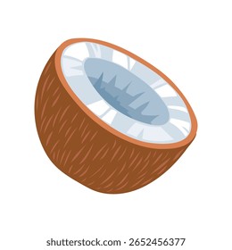 coco. Ilustración vectorial de fruta tropical en estilo plano. Linda ilustración botánica
