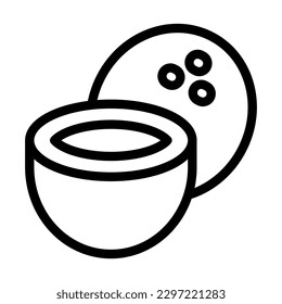 Coconut Vector Line Icon Design