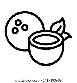Coconut Vector Line Icon Design