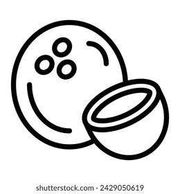 Diseño de iconos de línea de vectores de coco