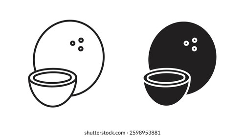 Coconut vector line icon illustration collection.