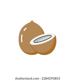 Coconut vector line icon logo. Coconut milk logo package design, coco symbol sticker design