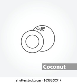 coconut vector line icon on white background