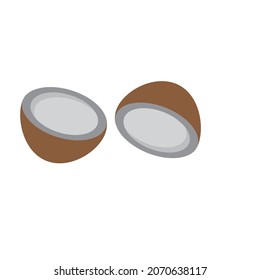 coconut vector minimalist or flat illustration