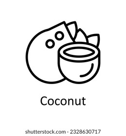 Coconut Vector outline Icon Design illustration. Food and drinks Symbol on White background EPS 10 File