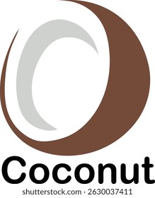 Coconut vector silhouette design,  Logo type, Coconut icon silhouette ,