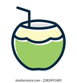 Coconut Vector Thick Line Filled Dark Colors Icons For Personal And Commercial Use.

