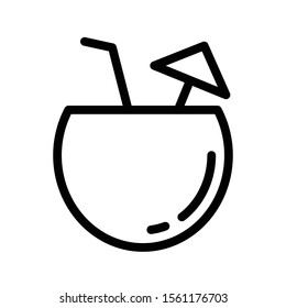 coconut vector thin line icon 