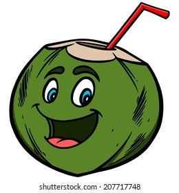 Coconut Water Cartoon