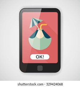 Coconut Water Drink , flat icon with long shadow