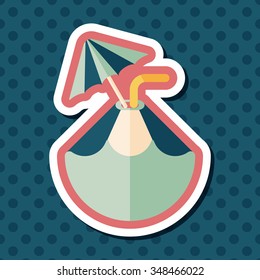 Coconut Water Drink , flat icon with long shadow