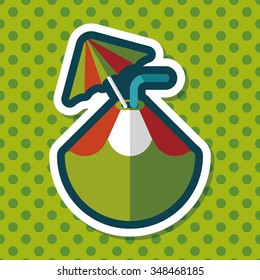 Coconut Water Drink , flat icon with long shadow