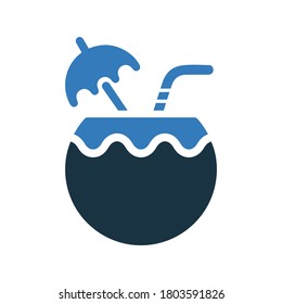 Coconut water drink icon. Simple vector on a isolated white background