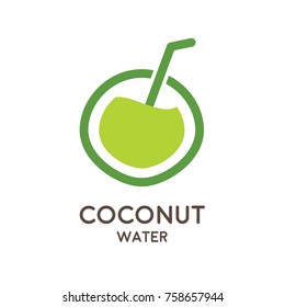 Coconut Water Drink line logo design