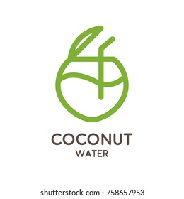 Coconut Water Drink line logo design