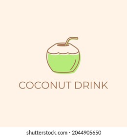  Coconut Water Drink logo design. vector logo design.