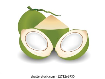 Coconut water for drinking Half cut coconut