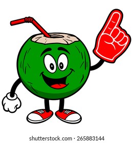 Coconut Water with Foam Finger