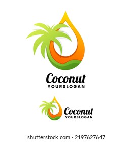 coconut water gradient logo design