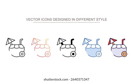 Coconut water icon design with white background stock illustration