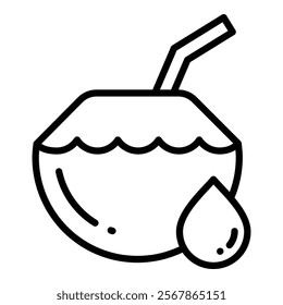 Coconut Water Icon Element For Design