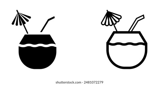 Coconut water icon on white background