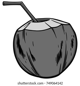 Coconut Water Illustration