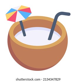 Coconut water an isometric icon is easy to download and visually perfect 

