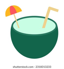 coconut water item summer design illustration