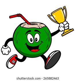 Coconut Water Running with Trophy