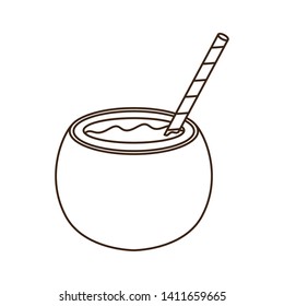 coconut water for summer heat on white background