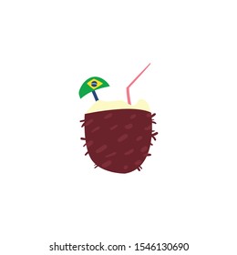 coconut water for summer heat on white background vector illustration design