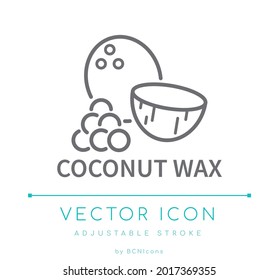 Coconut Wax Line Icon. Candle Packaging Vector Symbol.