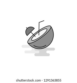 Coconut Web Icon. Flat Line Filled Gray Icon Vector