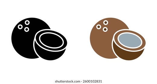 Coconut web vector icons set