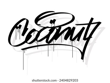 COCONUT word graffiti tag style