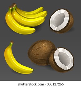 Coconuts with bananas