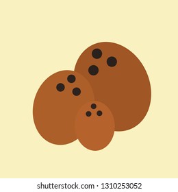 Coconuts. Exotic fruit. Coconut icon. Vector illustration. EPS 10.