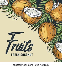 Colimita el marco con el área de texto. Frutas tropicales de verano