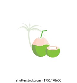 coconuts icon logo vectors template illustration design