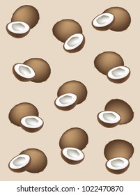 Coconuts on a cream background