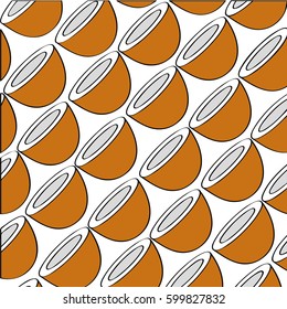 coconuts pattern fresh fruit drawing icon vector illustration design