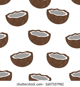 Coconuts seamless pattern. Tropical pattern. Summer season.Fruit pattern for wrapping paper and fabric
