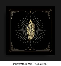 Cocoon in hand draw, engraving, luxury style